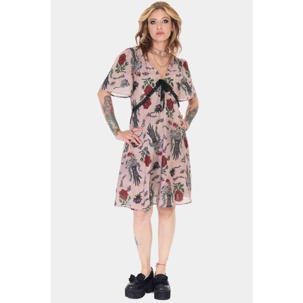 Jawbreaker - Flower Spirit Print Korte jurk - Multicolours